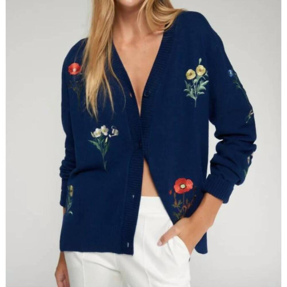 NEW VILAGALLO alina embroidered cardigan in botanico